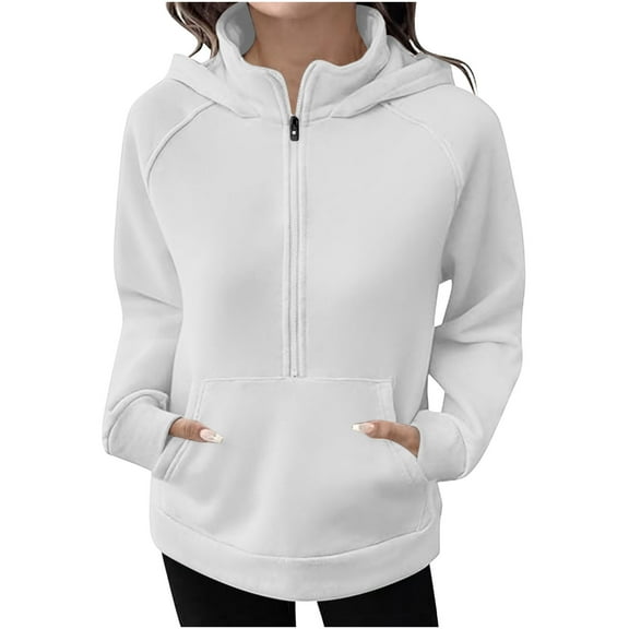 XuJwPNcy Womens Half Zip Hoodies Fleece Jackets Winter Warm Sweatshirts Fall Fashion Outfits Winter Clothing for Women