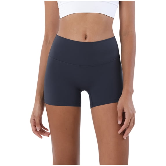 cfhntfmh Womens High Waist Biker Shorts 4 Inches Running Volleyball Yoga Shorts Stretchy Low Waisted Gym Workout Shorts