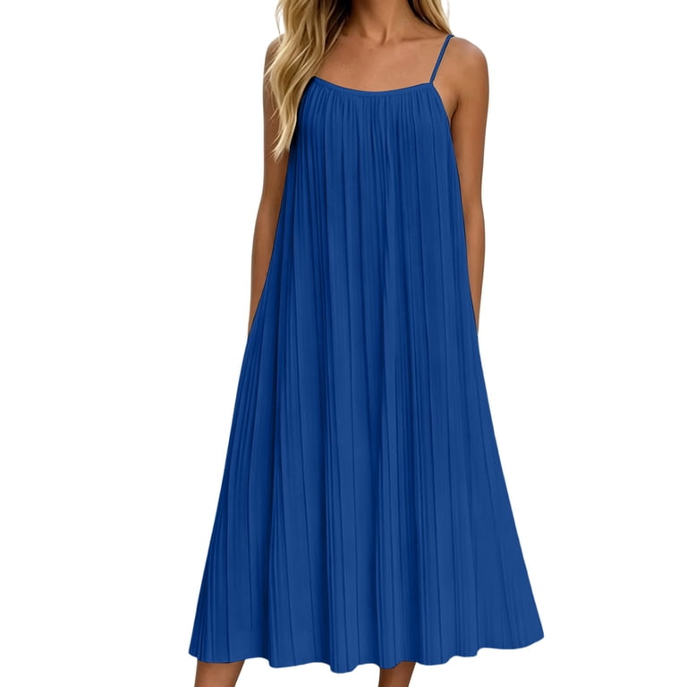 XuJwPNcy Womens Summer Dresses Sleeveless Square Neck Maxi Dresses Breathable A Line Cami Dress Travel Vacation Clothes