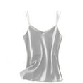 thumbnail image 1 of XuJwPNcy Womens Summer Satin Tank Tops V Neck Casual Cami Sleeveless Camisole Silk Summer Basic Tank Shirt, 1 of 5