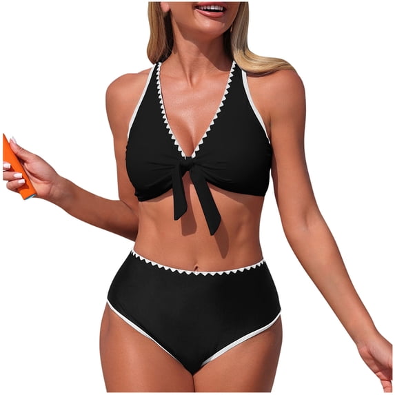 XuJwPNcy Womens Summer Swimsuits 2 Piece High Waisted Bikini Sets Butt Lifting Bathing Suits Cross Back Swimwear