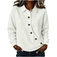 thumbnail image 1 of XuJwPNcy Womens Sweatshirt Lightweight Button Long Sleeve Tops Comfortable Collar Clothes Fall Fashion Outfit Clothing, 1 of 7