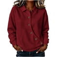 thumbnail image 1 of XuJwPNcy Womens Sweatshirt Lightweight Button Long Sleeve Tops Comfortable Collar Clothes Fall Fashion Outfit Clothing, 1 of 7