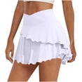 thumbnail image 1 of XuJwPNcy Womens Tennis Skirt High Waisted Ruffle Skort with Pockets Inner Shorts Golf Workout Sports Summer Comfy Clothes, 1 of 7