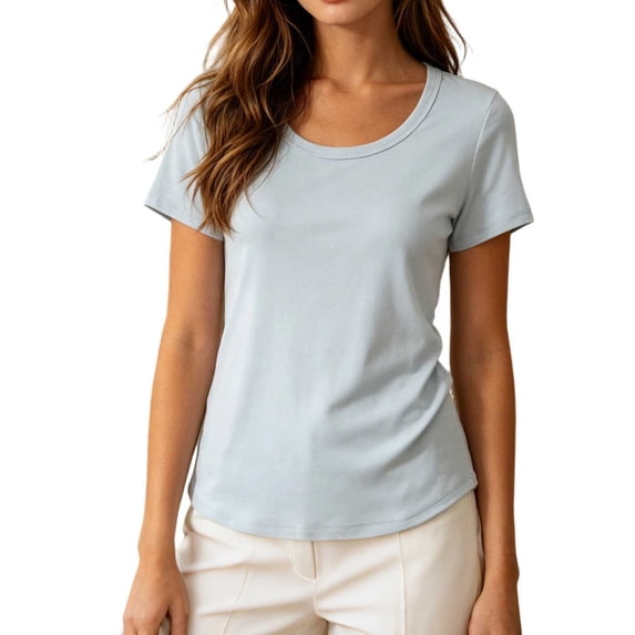 XuJwPNcy Womens Tops Lightweight Basic Short Sleeve Tee Round Neck Casual Undershirts Summer Thin Breathable Tshirt Clothes