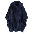 thumbnail image 1 of Xuanfei Women 3/4 Sleeve Pocketed Solid Color Irregular Thick Warm Fuzzy Outwear, 1 of 3