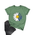 thumbnail image 1 of Xuanfei Women Butterflies Daisy Graphic Print Round Neck Short Sleeve T-Shirt, 1 of 8