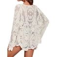 thumbnail image 1 of Xuanfei Women Cutout Long Sleeve Crochet Lace Cover Up Cardigan, 1 of 5