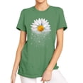 thumbnail image 1 of Xuanfei Women Daisy Gradient Graphic Print Short Sleeve Round Neck T-Shirt, 1 of 7