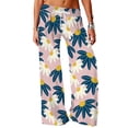 thumbnail image 1 of Xuanfei Women Daisy Graphic Print Wide Leg Drawstring Mid Waist Long Pants, 1 of 7