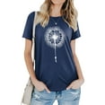 thumbnail image 1 of Xuanfei Women Dandelion Print Round Neck Short Sleeve T-Shirt, 1 of 6