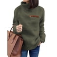 thumbnail image 1 of Xuanfei Women Fleece Turtle Neck Long Sleeve Solid Color Sweater Top, 1 of 3