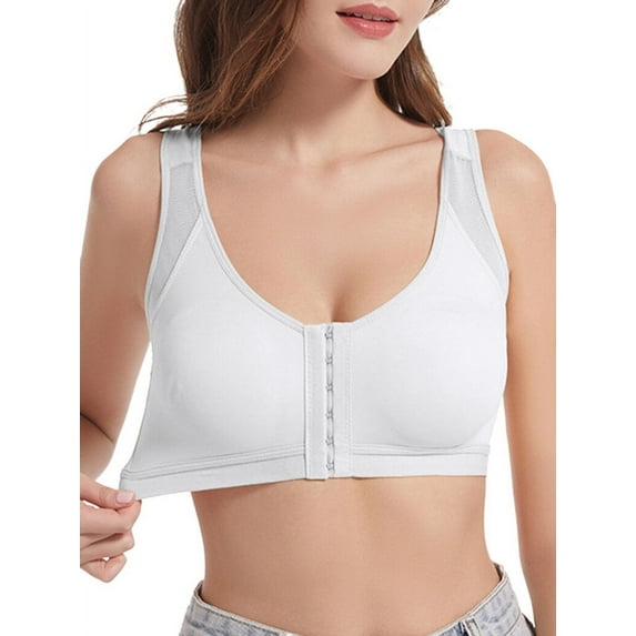 Xuanfei Women Front Hook Closure Posture Wireless Back Support Full Coverage Bra