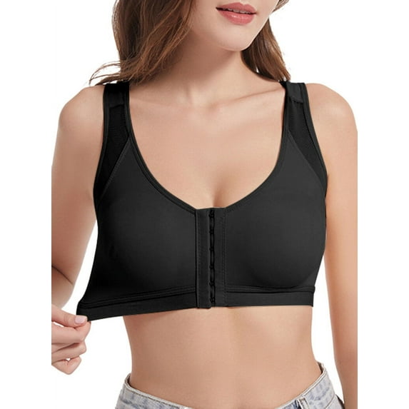 Xuanfei Women Front Hook Closure Posture Wireless Back Support Full Coverage Bra