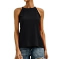 thumbnail image 1 of Xuanfei Women Halter Neck Solid Color Sleeveless High-Low Hem Tank Top, 1 of 7