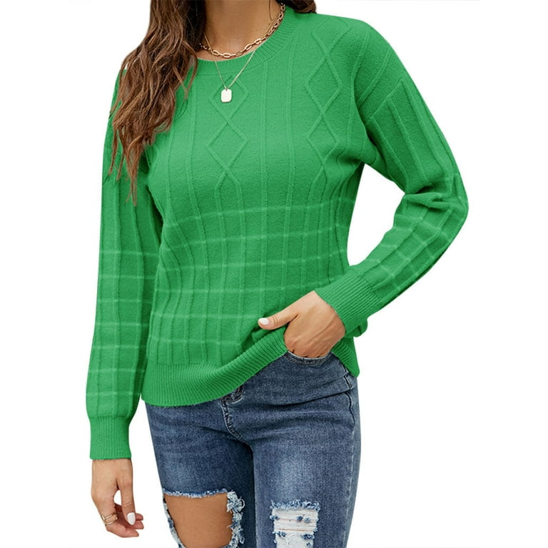 Plaid Color Long Sleeve O-Neck Sweater Plaid Color Long Sleeve O-Neck Sweater