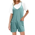 thumbnail image 1 of Xuanfei Women Solid Color V Neck Sleeveless Pockets Cami Jumpsuit Rompers, 1 of 3