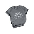 thumbnail image 1 of Xuanfei Women Sometimes I Wet My Plants Letter Print Watering Pot Plants Casual Short Sleeve T-Shirt, 1 of 7
