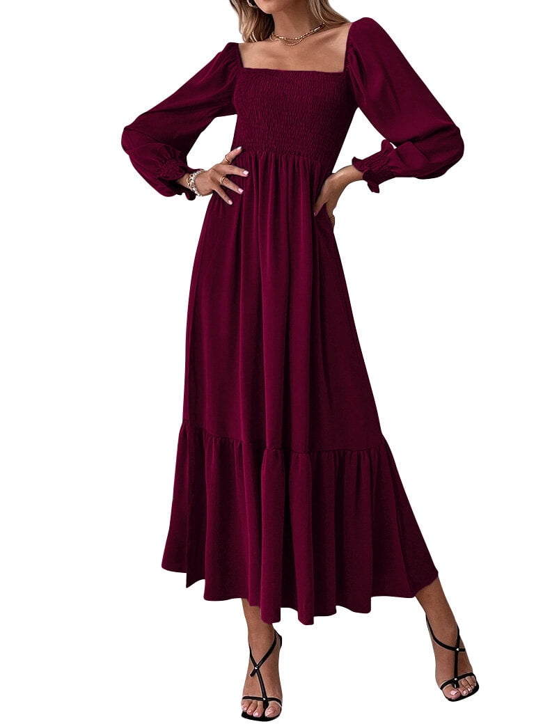 burgundy long wrap dress Burgundy Wrap Dress main image 0