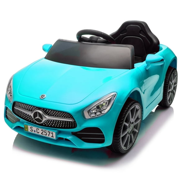 Licensed Benz CLS 350 12V Electric Ride on Toys with Bluetooth Music, LED Lights, Spring Suspension, Power Car Wheels, Electric Car for Kids with Parent Remote Control (Blue)