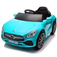 thumbnail image 1 of Licensed Benz CLS 350 12V Electric Ride on Toys with Bluetooth Music, LED Lights, Spring Suspension, Power Car Wheels, Electric Car for Kids with Parent Remote Control (Blue), 1 of 9