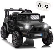 Xuanlur 12V Kids Electric Vehicles for Kids, Ride on Toys w/Parent Remote Control,USB, Music, LED Lights, Bluetooth, Gift for Boys Girls Black