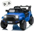 thumbnail image 1 of Xuanlur 12 Volt Ride on Toys for Toddlers w/Remote Control, Electric Ride on Truck Car w/Reflective Stickers, Front Anti-Collision Bar Design, LED Headlights, Bluetooth, 3 Speeds, Blue, 1 of 8