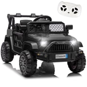 12V Kids Electric Vehicles for Kids, Ride on Toys w/Parent Remote Control,USB, Music, LED Lights, Bluetooth, Gift for Boys Girls Black