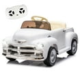 thumbnail image 1 of Xuanlur 12V 7AH Ride on Toys for Kids, Licensed Chevrolet 3100 Pickup Ride on Truck w/Parents Control, Electric Cars w/Storage Space, 3-Speeds, LED Lights, Music, Retro Style, White, 1 of 7