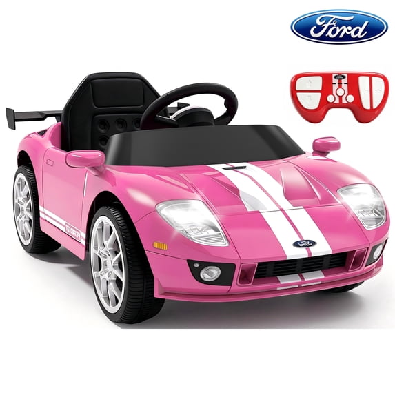 Xuanlur 12V Power Ride on Toys for Toddlers, Licensed Ford GT Ride on Cars for Kids, Kid Electric Car, Aged 1-5Y, 3 Speed, Pink