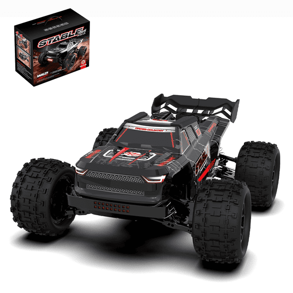 1:14 Scale Fast RC Cars for Adults & Kids, Max 20 MPH, 4WD Off-Road RC Trucks, All Terrain 2.4GHz Remote Control Car for Snow, Sand, Beach & Rocky Surfaces, Red