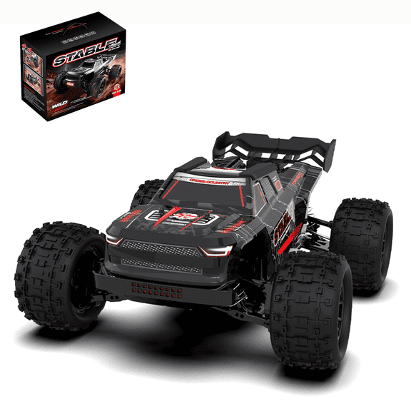 1:14 Scale Fast RC Cars for Adults & Kids, Max 20 MPH, 4WD Off-Road RC Trucks, All Terrain 2.4GHz Remote Control Car for Snow, Sand, Beach & Rocky Surfaces, Red