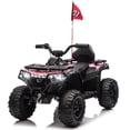 thumbnail image 1 of Xuanlur 24V Kids ATV 4 Wheeler, 160W Motor Ride On Toy for Big Kids, 5 Mph Max Speed, Bluetooth, Multi Color Lights, Volume Control, Decorative Flags, Electric ATV for Kids Ages 3+ (Pink), 1 of 7