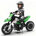 thumbnail image 1 of Xuanlur 24V 9AH Electric Motorbike, 9 mph & 110lb Max, 200W Ride on Motorcycle for Big Kids w/EVA Tires, LED Lights & Power Display, 2 Speed, Bluetooth, Music, Electric Motorcycle for Ages 6+, Green, 1 of 8