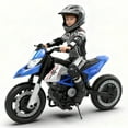 thumbnail image 1 of Xuanlur 24V 9AH Electric Motorbike, 9 mph & 110lb Max, 200W Ride on Motorcycle for Big Kids w/EVA Tires, LED Lights & Power Display, 2 Speed, Bluetooth, Music, Electric Motorcycle for Ages 6+, Blue, 1 of 8