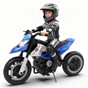 Xuanlur 24V 9AH Electric Motorbike, 9 mph & 110lb Max, 200W Ride on Motorcycle for Big Kids w/EVA Tires, LED Lights & Power Display, 2 Speed, Bluetooth, Music, 