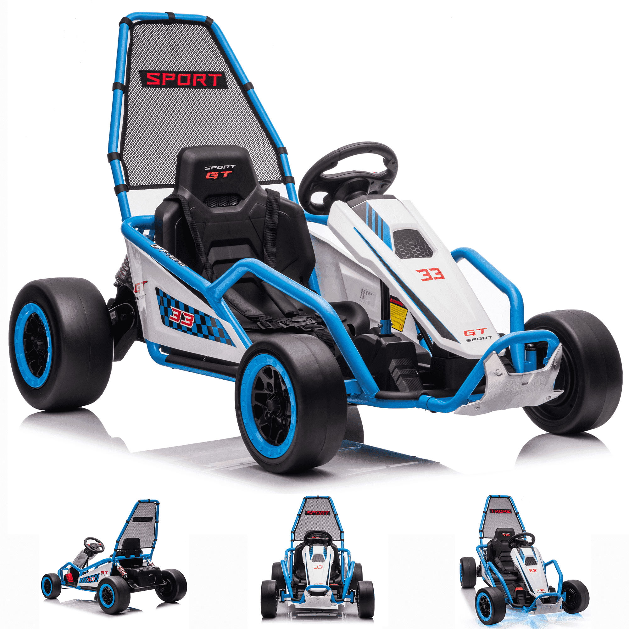 24V Go Kart Ride on Toys w/Dual 200W Motors, Electric Go Kart for
