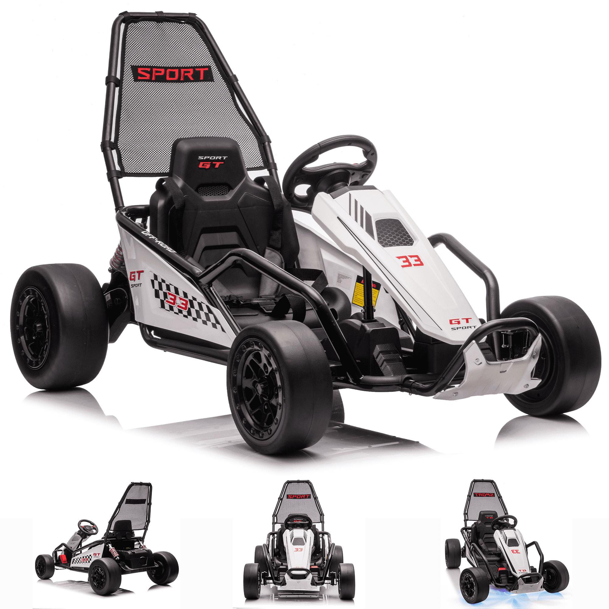 Xuanlur 24V Go Kart Ride on Toys w/Dual 200W Motors, Electric Go