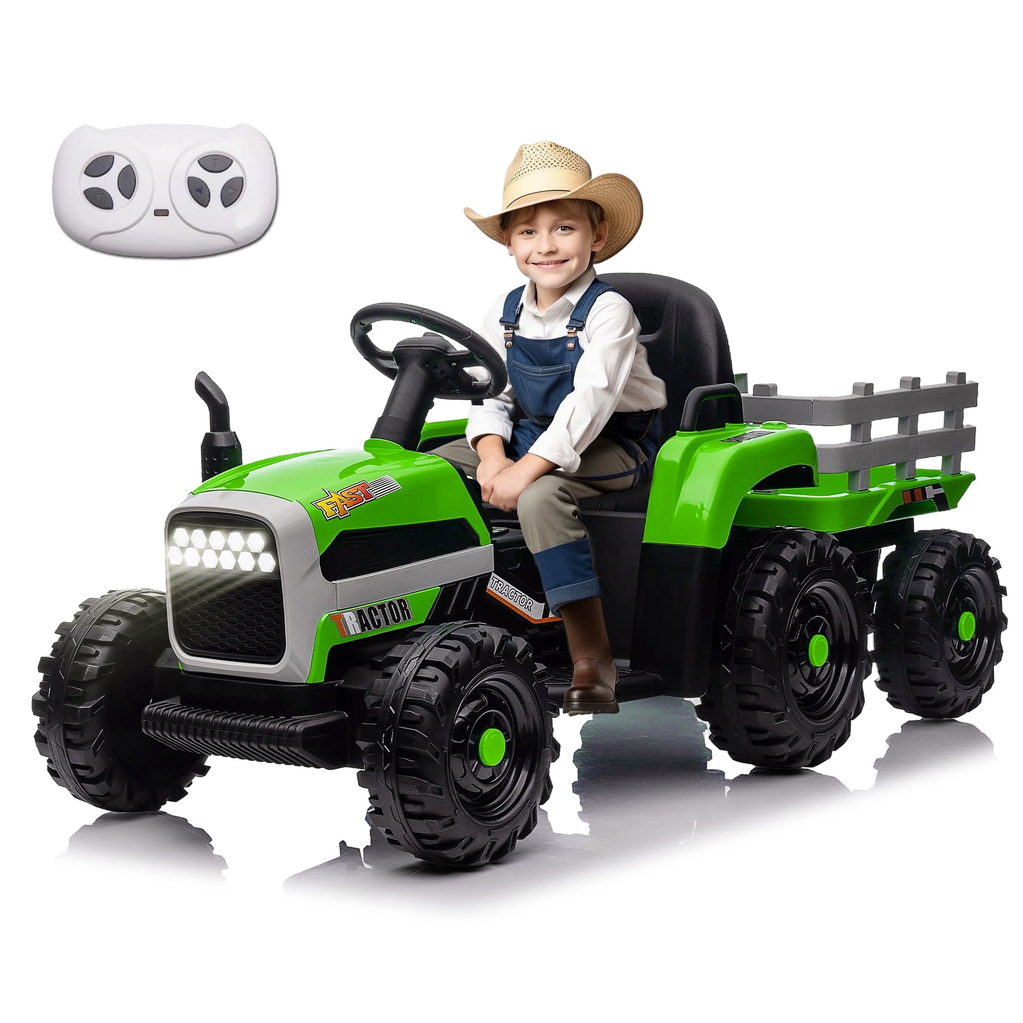 Xuanlur 24V 4.5Ah Ride on Tractor with Remote Control, Ride on Toy for ...