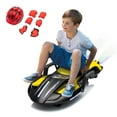 thumbnail image 1 of Xuanlur 24V Electric Ride On Toy for Kids, 24V Kids Ride On Electric Scooter with Intelligent Gravity Steering, Helmet Knee Pads and a Top Speed of 6.84 MPH, Spray Function, 200W Motor (Yellow), 1 of 7