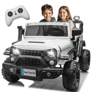Xuanlur 24V Ride on Toys for Big Kids, 2 Seater Ride on Cars with Remote Control, 400W Motor, Ride on Truck w/ 20in Seat, 3 Speeds, Lights, Bluetooth, Electric Car for Kids 3-8, Capacity 110 lb-White