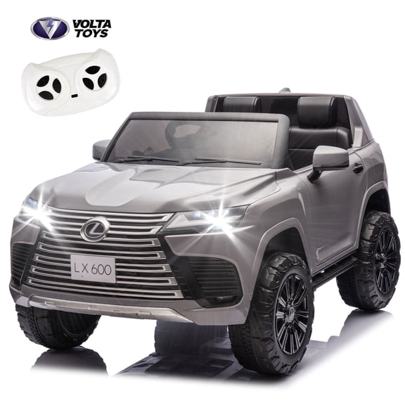 Xuanlur 24V 7AH Ride on Toys for Big Kids, Licensed LEXUS LX600 2 Seater 110W Motor Ride on Cars w/Remote Control, 4-Wheel Suspension, LED, Music, Power Display, Electric Car for Boys Girls, Gray