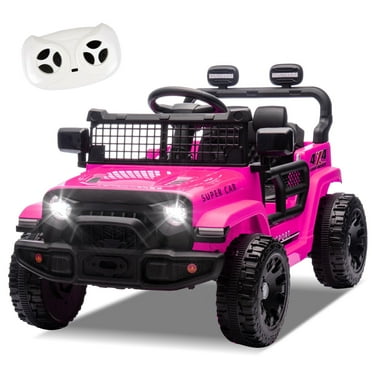 Xuanlur 24V Ride on Toys with Parents Control, Ride on Truck Car with Four-Wheel Suspension, Electric Vehicles for Kids, Power Display, Bluetooth, MP3, Music, LED Headlight, 1.86-3.11MPH (Pink)