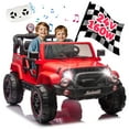 thumbnail image 1 of Xuanlur 24V Ride on Toys with Width Seat, Ride on Car with Remote Control, Kids Ride on Truck Car for Kids, Rear Suspension, Portable Pull Rod, Light, Trunk Storage, Bluetooth, USB, 2.5-4MPH (Red), 1 of 7