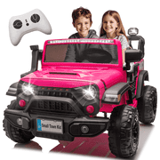Xuanlur 24V Ride on Toys for Big Kids, 2 Seater Ride on Cars with Remote Control, 400W Motor, Ride on Truck w/ 20in Seat, 3 Speeds, Lights, Bluetooth, Electric Car for Kids 3-8, Capacity 110 lb-Pink