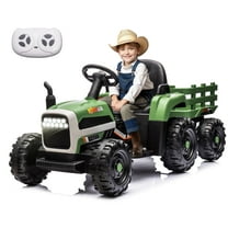 Xuanlur 24V Ride on Tractor with Remote Control, 24V Ride on Toy for Big Kids 3 , Kids Electric Vehicles Power Car Wheels with 400W Motor, USB, LED light, Bluetooth, 3 Speed Adjustable (Emerald)