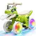 thumbnail image 1 of Xuanlur Dinosaur Balance Bike for 1-3 Year Olds, Toddler Bike with EVA Tires, Light-Up Wheels, Baby Bike with Music & Mist Spray Effects, Dinosaur Ride on Toy, Perfect First Birthday Gift, Green, 1 of 7