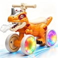 thumbnail image 1 of Xuanlur Dinosaur Balance Bike for 1-3 Year Olds, Toddler Bike with EVA Tires, Light-Up Wheels, Baby Bike with Music & Mist Spray Effects, Dinosaur Ride on Toy, Perfect First Birthday Gift, Yellow, 1 of 7