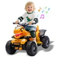 thumbnail image 1 of Xuanlur Dinosaur Electric Ride on ATV 4 Wheeler for Kids, Ride on Toy with Music, Microphone Interface, Bluetooth & LED Lights, 2WD, 1.86MPH Safe Speed, ATV Electric Car for Boys Girls (Yellow), 1 of 7
