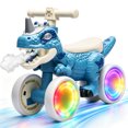 thumbnail image 1 of Xuanlur Dinosaur Balance Bike for 1-3 Year Olds, Toddler Bike with EVA Tires, Light-Up Wheels, Baby Bike with Music & Mist Spray Effects, Dinosaur Ride on Toy, Perfect First Birthday Gift, Blue, 1 of 7